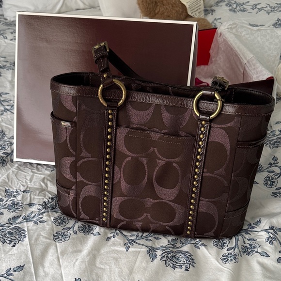Coach Chocolate Brown Gallery Tote Bag - Picture 1 of 4